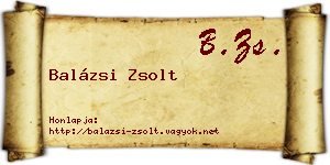 Balázsi Zsolt névjegykártya